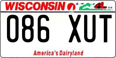 WI license plate 086XUT