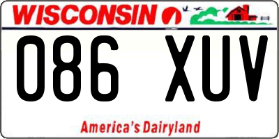 WI license plate 086XUV