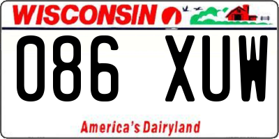 WI license plate 086XUW