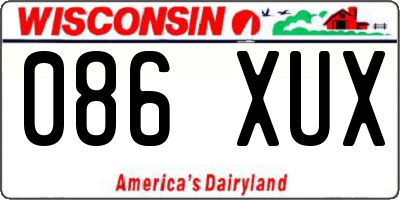 WI license plate 086XUX