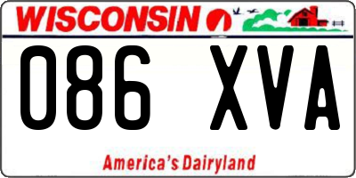 WI license plate 086XVA