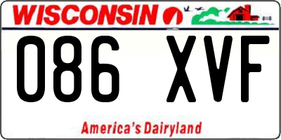 WI license plate 086XVF
