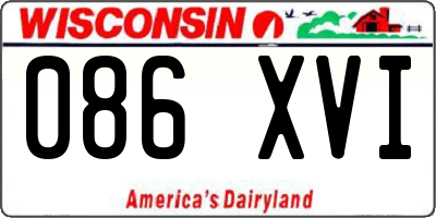 WI license plate 086XVI