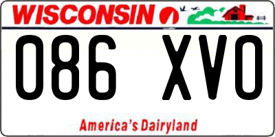 WI license plate 086XVO