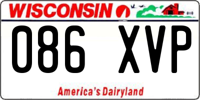 WI license plate 086XVP