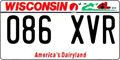 WI license plate 086XVR