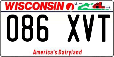 WI license plate 086XVT