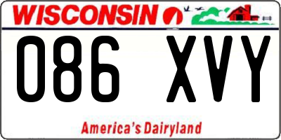 WI license plate 086XVY