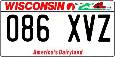 WI license plate 086XVZ