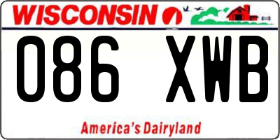 WI license plate 086XWB