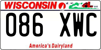 WI license plate 086XWC
