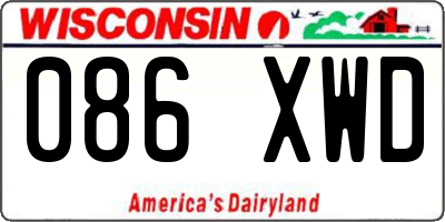 WI license plate 086XWD