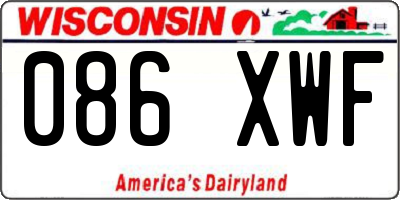 WI license plate 086XWF