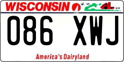 WI license plate 086XWJ