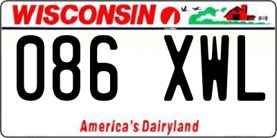 WI license plate 086XWL