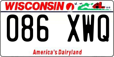 WI license plate 086XWQ
