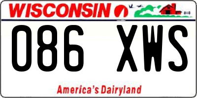 WI license plate 086XWS