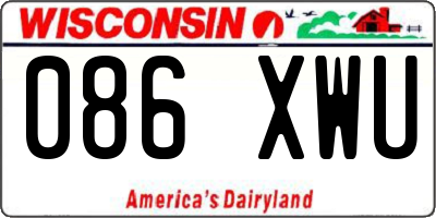 WI license plate 086XWU