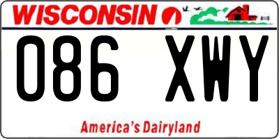 WI license plate 086XWY