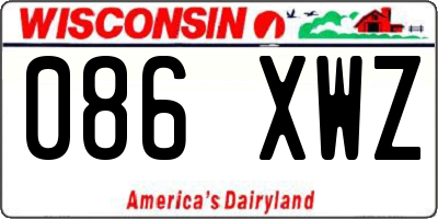 WI license plate 086XWZ