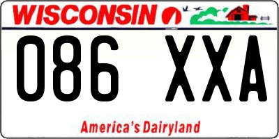 WI license plate 086XXA