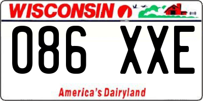 WI license plate 086XXE