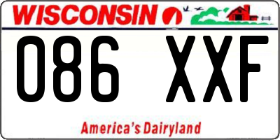 WI license plate 086XXF