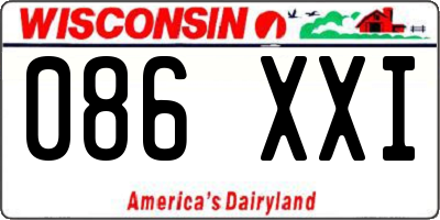 WI license plate 086XXI