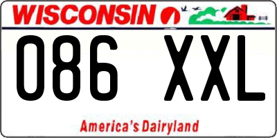WI license plate 086XXL