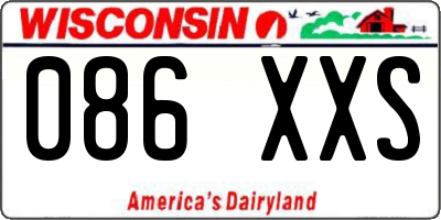 WI license plate 086XXS