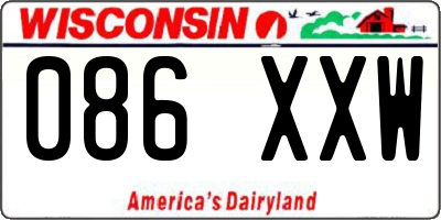 WI license plate 086XXW