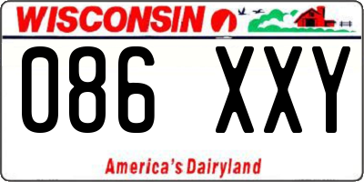 WI license plate 086XXY
