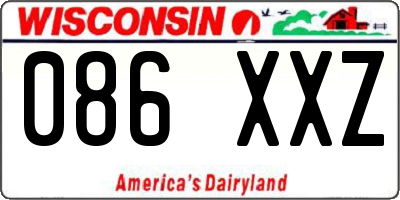 WI license plate 086XXZ