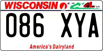 WI license plate 086XYA