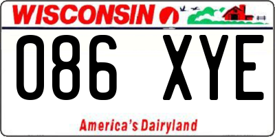 WI license plate 086XYE