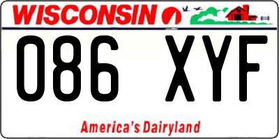WI license plate 086XYF