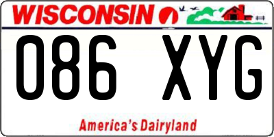 WI license plate 086XYG