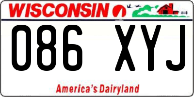 WI license plate 086XYJ
