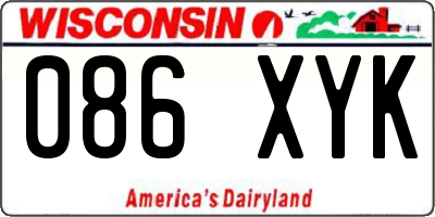 WI license plate 086XYK