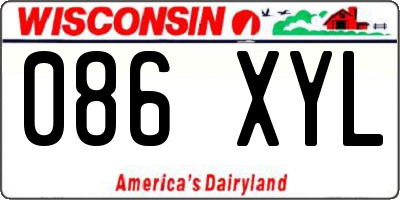 WI license plate 086XYL