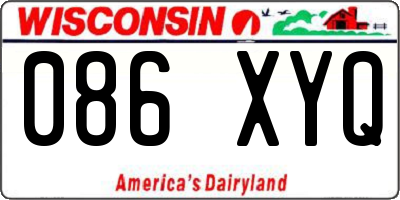 WI license plate 086XYQ
