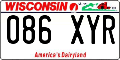 WI license plate 086XYR