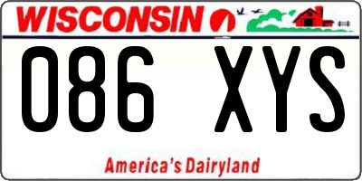 WI license plate 086XYS