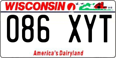 WI license plate 086XYT