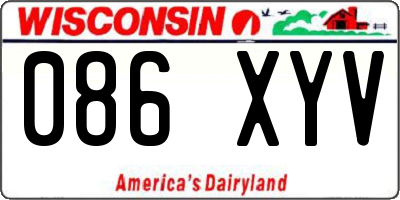 WI license plate 086XYV