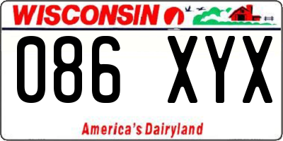 WI license plate 086XYX