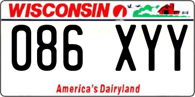 WI license plate 086XYY