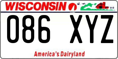 WI license plate 086XYZ