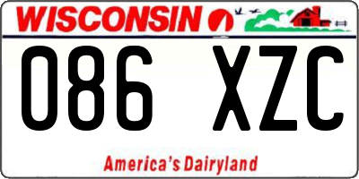 WI license plate 086XZC