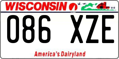 WI license plate 086XZE